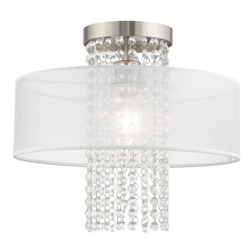 Antique Hardware 1 Light Brushed Nickel Ceiling Mount Semi Flush