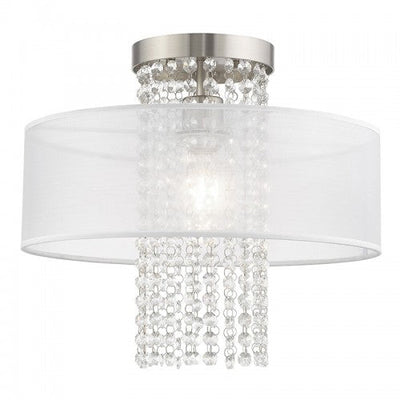 Antique Hardware 1 Light Brushed Nickel Ceiling Mount Semi Flush