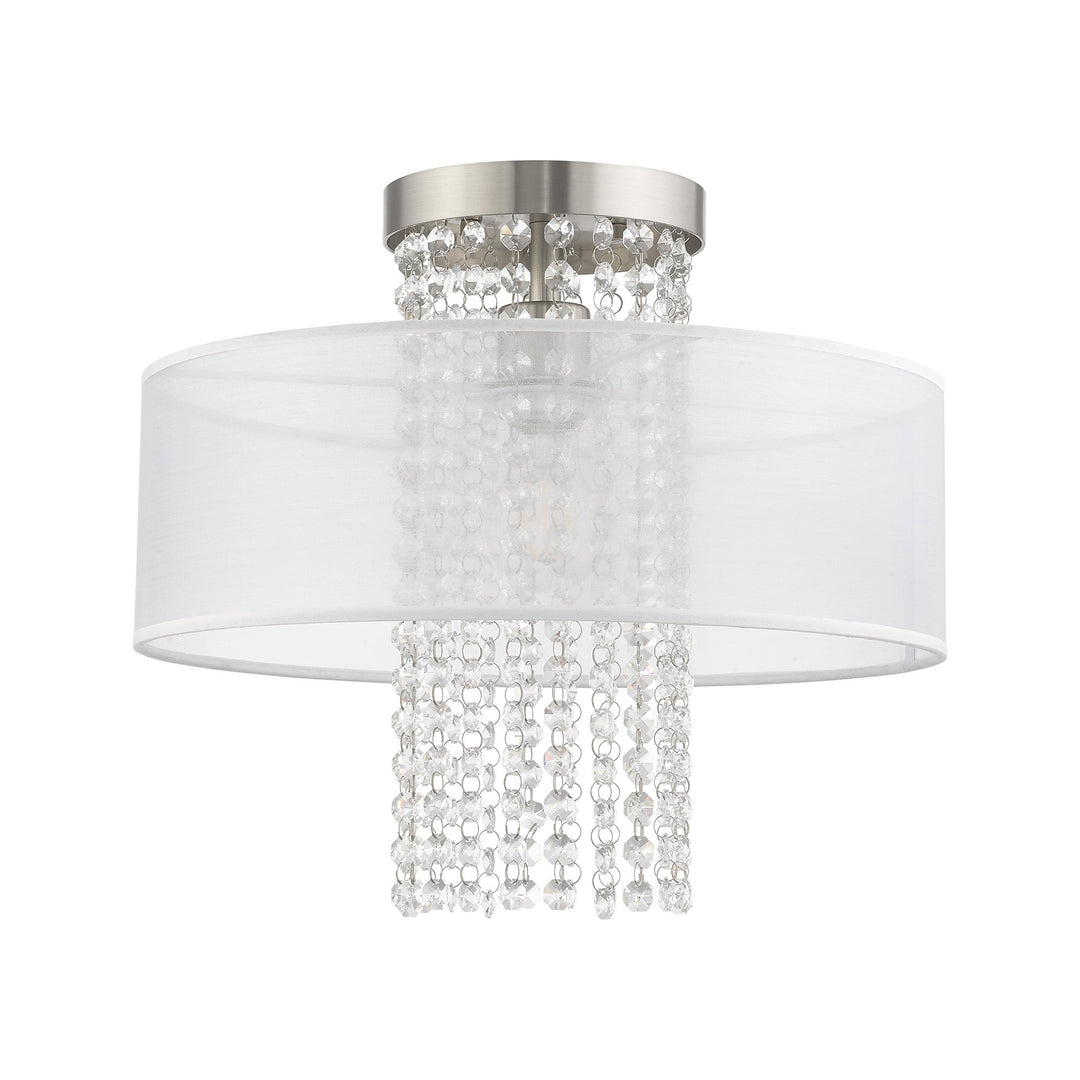 ##Antique Hardware## 1 Light Brushed Nickel Ceiling Mount