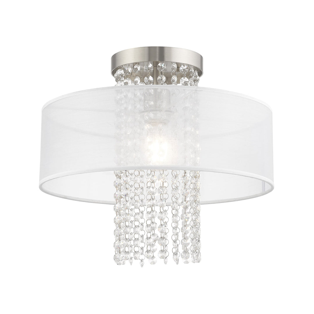##Antique Hardware## 1 Light Brushed Nickel Ceiling Mount