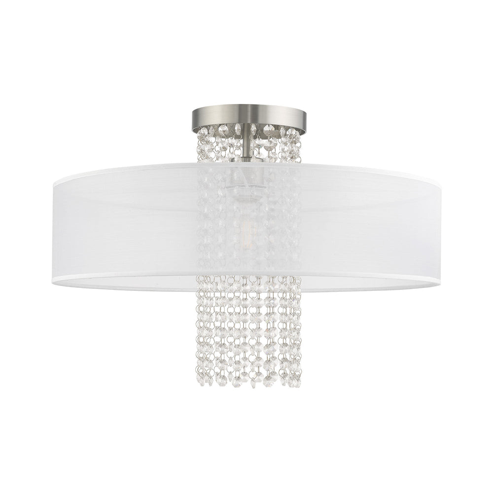 Antique Hardware 1 Light Brushed Nickel Ceiling Mount Semi Flush