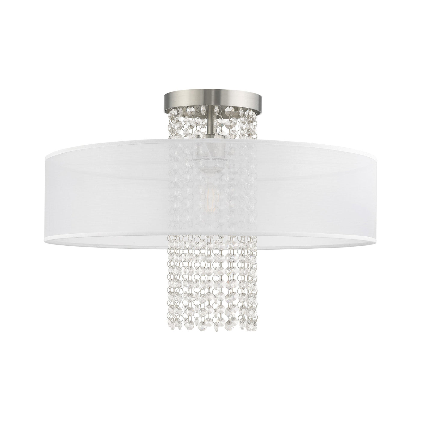 Antique Hardware 1 Light Brushed Nickel Ceiling Mount Semi Flush