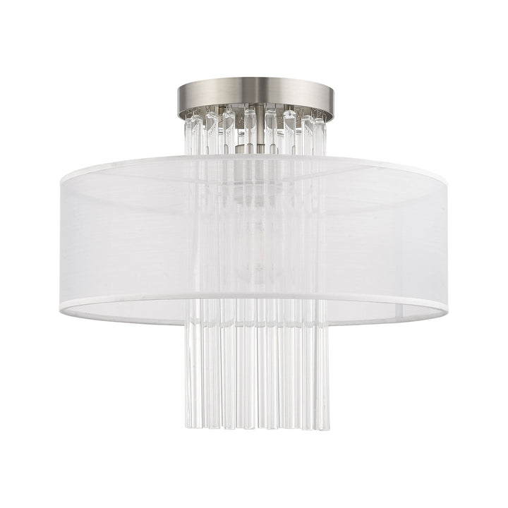 Antique Hardware 1 Light Brushed Nickel Ceiling Mount Semi Flush