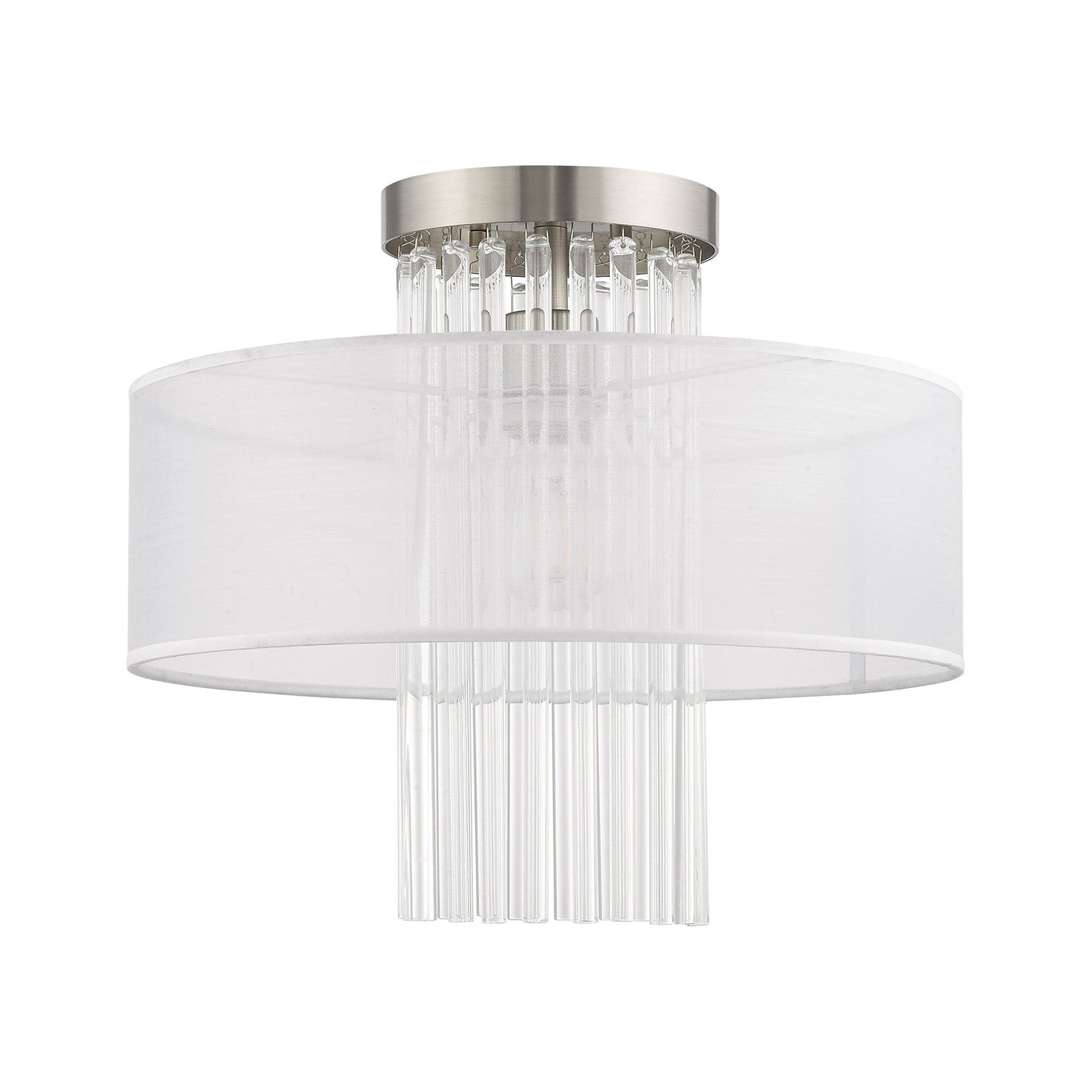 Antique Hardware 1 Light Brushed Nickel Ceiling Mount Semi Flush