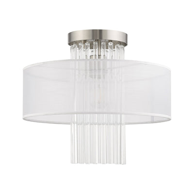 Antique Hardware 1 Light Brushed Nickel Ceiling Mount Semi Flush