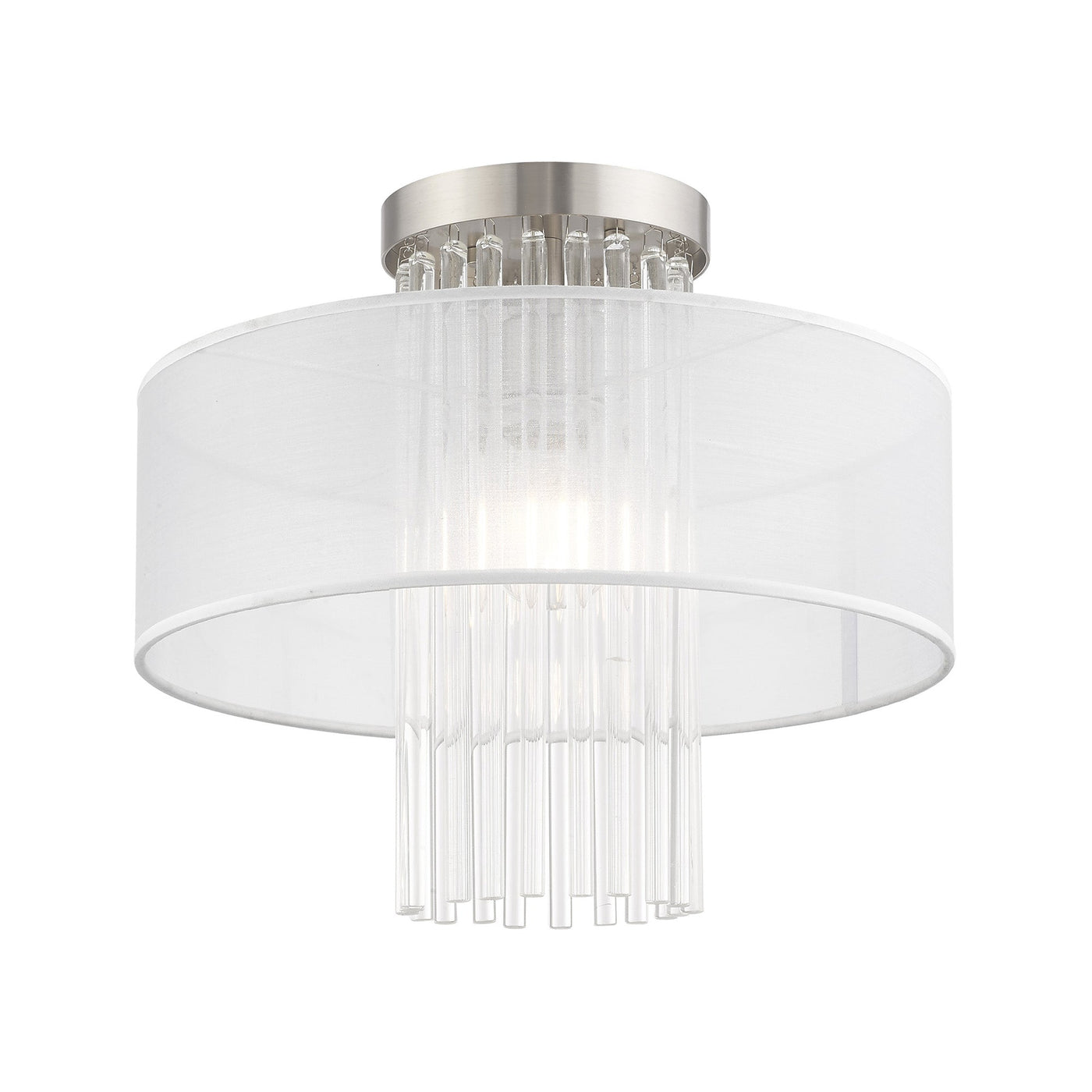 Antique Hardware 1 Light Brushed Nickel Ceiling Mount Semi Flush