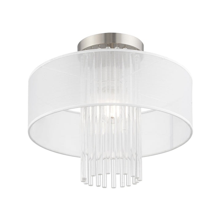 Antique Hardware 1 Light Brushed Nickel Ceiling Mount Semi Flush