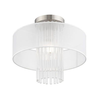 Antique Hardware 1 Light Brushed Nickel Ceiling Mount Semi Flush