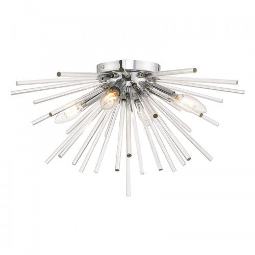##Antique Hardware## 4 Light Polished Chrome Ceiling Mount