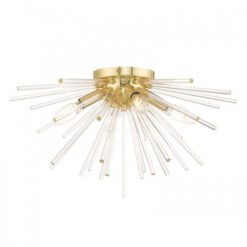 Antique Hardware 4 Light Satin Brass Ceiling Mount Flush Mount