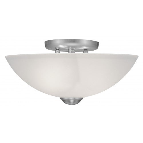 ##Antique Hardware## 2 Light Brushed Nickel Ceiling Mount
