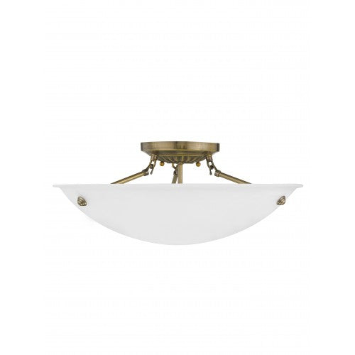 ##Antique Hardware## 3 Light Antique Brass Ceiling Mount