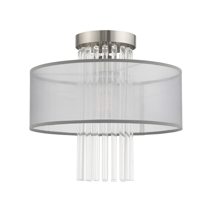 Antique Hardware 1 Light Brushed Nickel Ceiling Mount Semi Flush