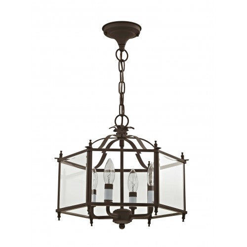 ##Antique Hardware## 4 Light Bronze Chain Hang/Ceiling Mount