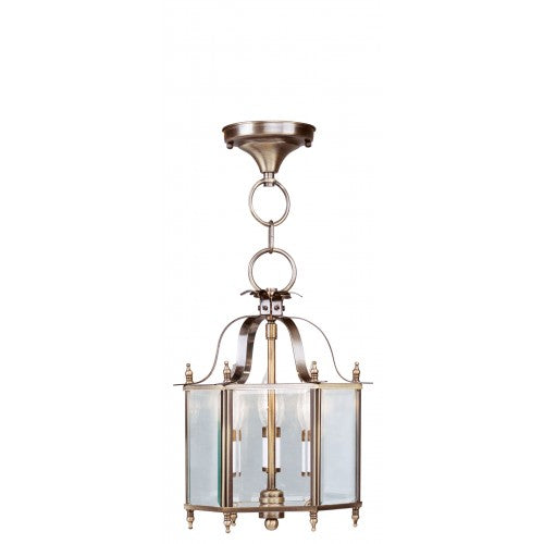 ##Antique Hardware## 3 Light Antique Brass Chain Hang/Ceiling Mount