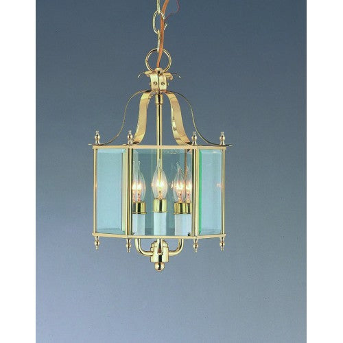 ##Antique Hardware## 3 Light Polished Brass Chain Hang/Ceiling Mount
