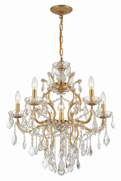 Antique Hardware Filmore 6 Light Hand Cut Crystal Antique Gold Chandelier Chandelier