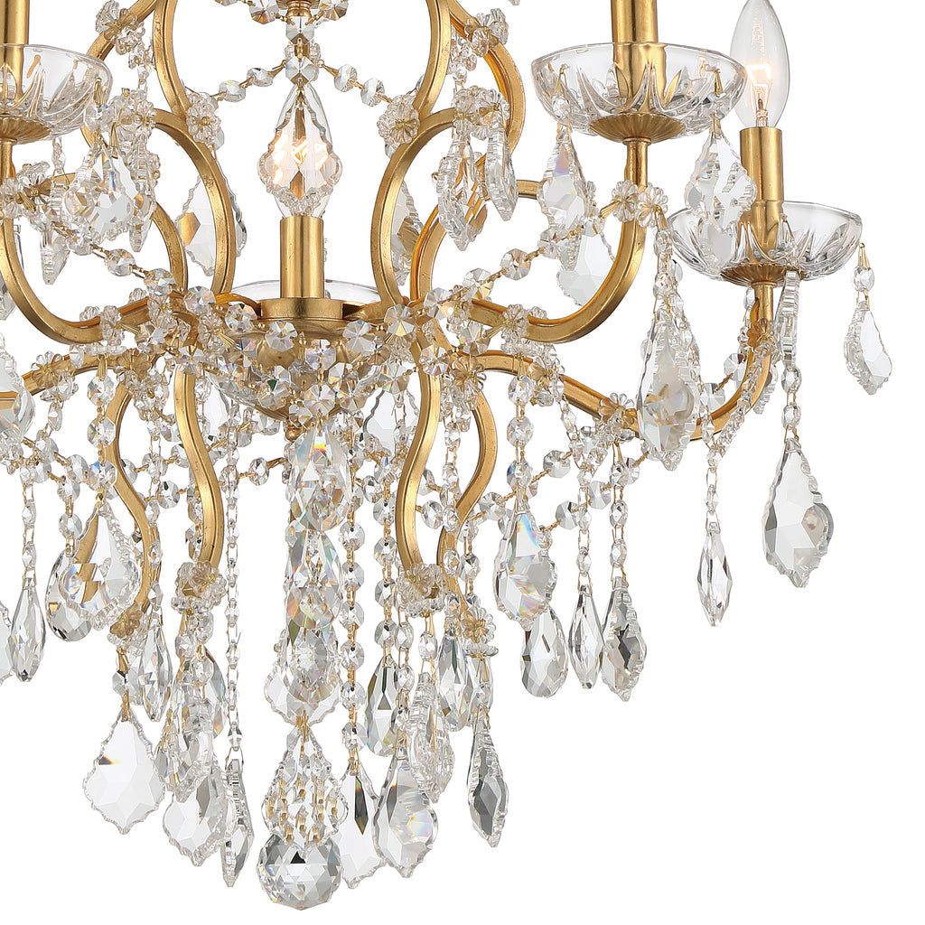 Antique Hardware Filmore 6 Light Hand Cut Crystal Antique Gold Chandelier Chandelier