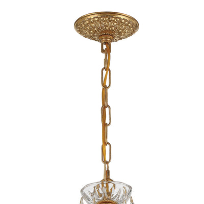 Antique Hardware Filmore 6 Light Hand Cut Crystal Antique Gold Chandelier Chandelier