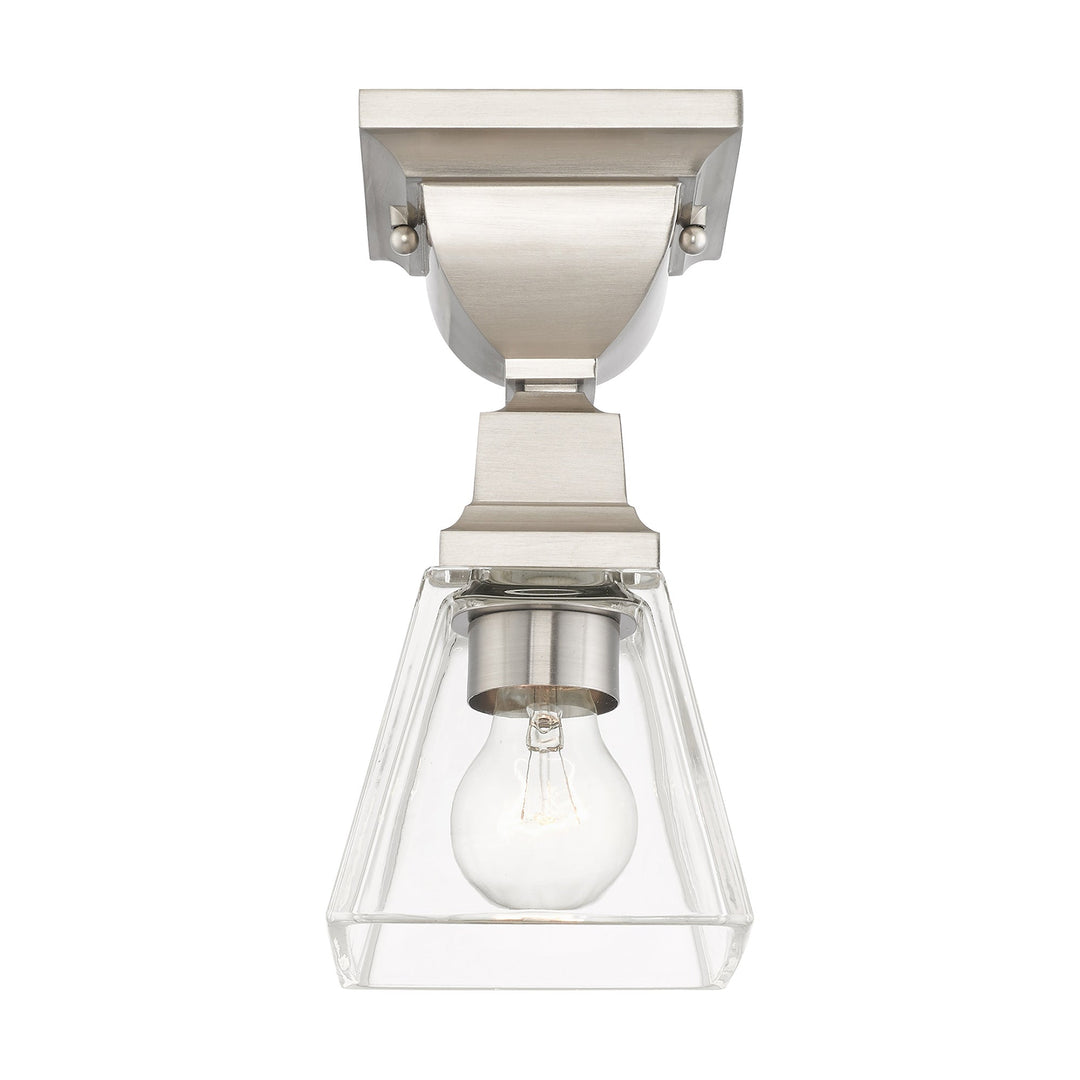 Antique Hardware 1 Light Brushed Nickel Ceiling Mount Semi Flush