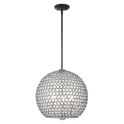 ##Antique Hardware## 3 Light Black Pendant