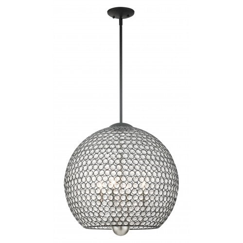 ##Antique Hardware## 4 Light Black Pendant