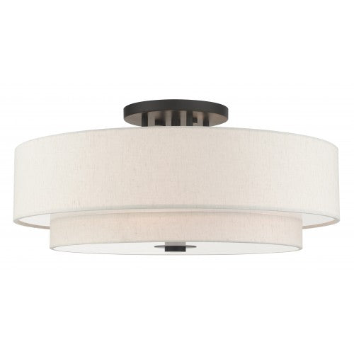 ##Antique Hardware## 6 Light English Bronze Semi Flush