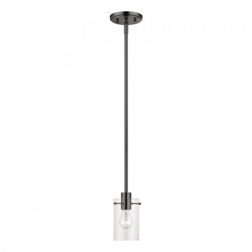 ##Antique Hardware## 1 Light Black Chrome Single Pendant