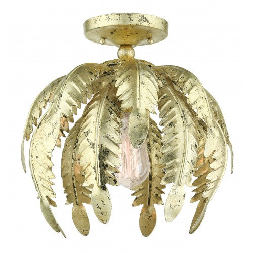 ##Antique Hardware## 1 Light Winter Gold Semi Flush