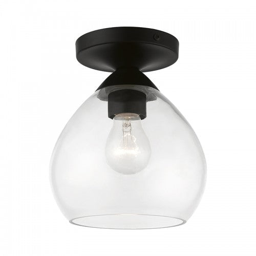 ##Antique Hardware## 1 Light Black Semi-Flush