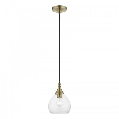 ##Antique Hardware## 1 Light Antique Brass Mini Pendant