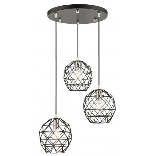 ##Antique Hardware## 3 Light Black Pendant