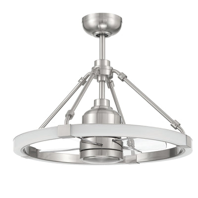 Antique Hardware 19" Levy in Brushed Polished Nickel w/ Clear Acrylic Blades Ceiling Fan