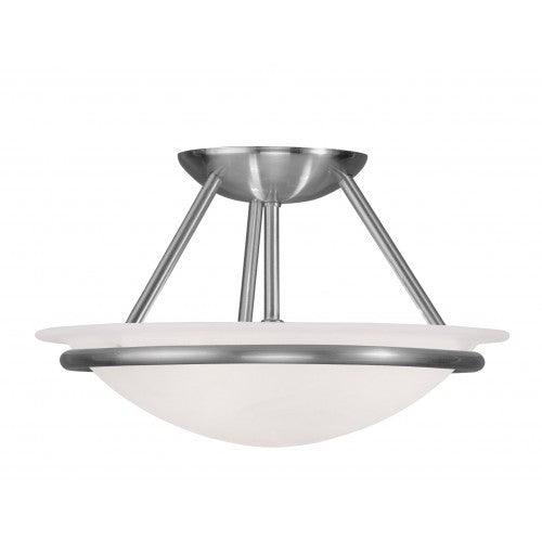 ##Antique Hardware## 2 Light Brushed Nickel Ceiling Mount