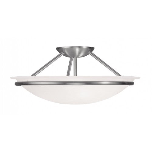 ##Antique Hardware## 3 Light Brushed Nickel Ceiling Mount