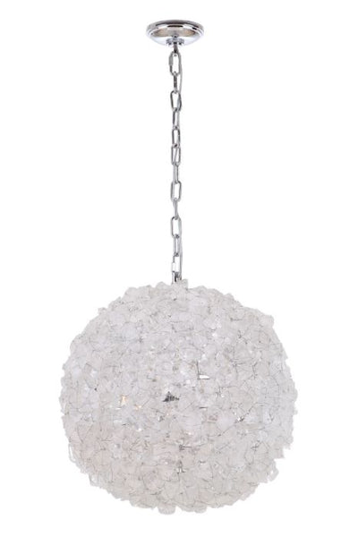 ##Antique Hardware## Roxx 4 Light X-Large Pendant in Chrome w/Quartz Crystals