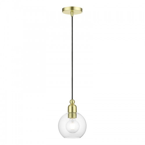 ##Antique Hardware## 1 Light Satin Brass Sphere Mini Pendant