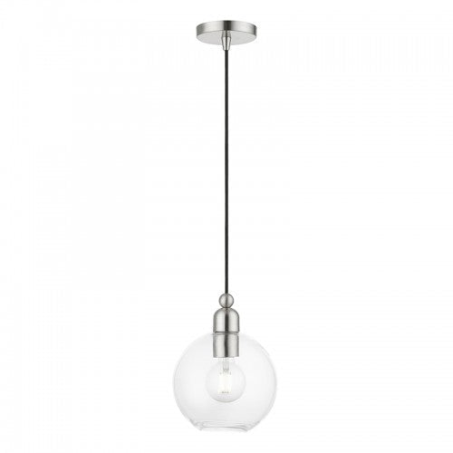 ##Antique Hardware## 1 Light Brushed Nickel Sphere Pendant
