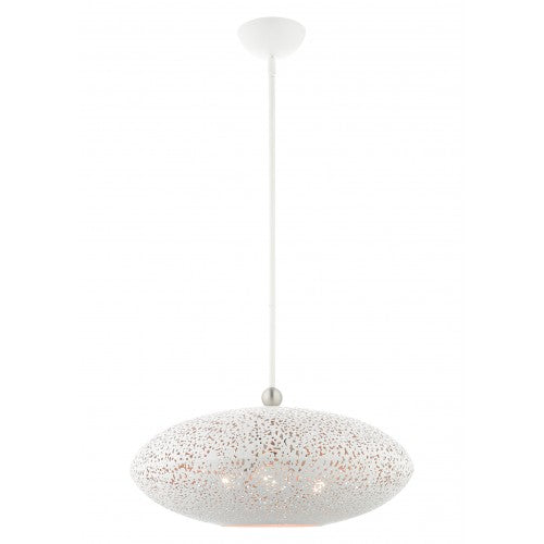 ##Antique Hardware## 3 Light White Pendant