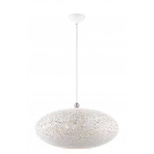 ##Antique Hardware## 3 Light White Pendant