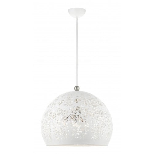 ##Antique Hardware## 3 Light White Pendant