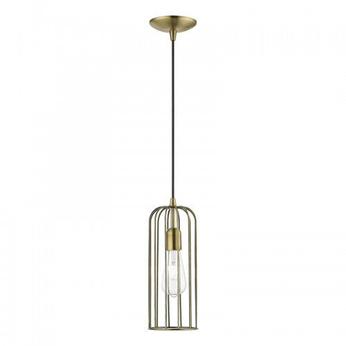 ##Antique Hardware## 1 Light Antique Brass Pendant