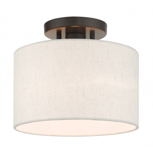 ##Antique Hardware## 1 Light English Bronze Semi Flush