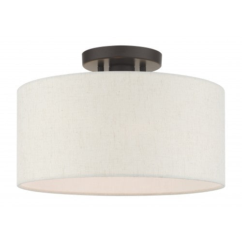 ##Antique Hardware## 1 Light English Bronze Semi Flush