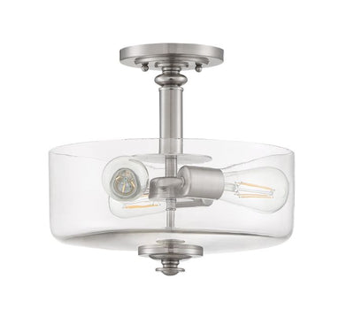 Antique Hardware Dardyn 3 Light Convertible Semi Flush in Brushed Polished Nickel (Clear Glass) Semi Flush