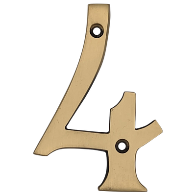 Antique Hardware 4 Inch Tall House Number 4 ADDRESS PLAQUE