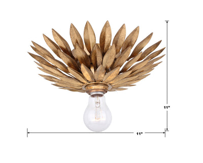 Antique Hardware Broche 1 Light Antique Gold Flush Mount Semi Flush