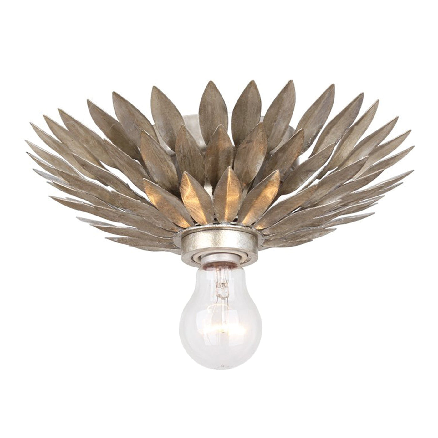 Antique Hardware Broche 1 Light Antique Silver Flush Mount Semi Flush