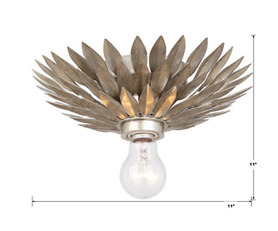 Antique Hardware Broche 1 Light Antique Silver Flush Mount Semi Flush