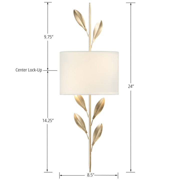 ##Antique Hardware## Broche 2 Light Antique Gold Sconce
